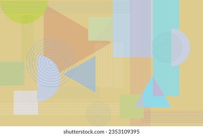 líneas redondeadas de fondo abstracto y estilo minimalista de color pastel cuadrado