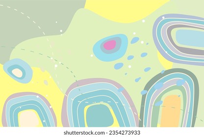 abstract background circle line round and free form pastel color minimalism style