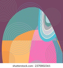 abstract background circle line round and free form colorful minimalism style