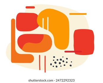 abstract background circle line round and free form orange yellow red background