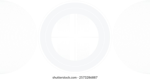 Abstract background with circle lines and halftone dots. Futuristic concept