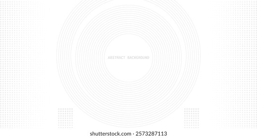 Abstract background with circle lines and halftone dots. Futuristic concept