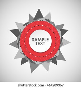 Abstract background with circle molecule structure and triangle.