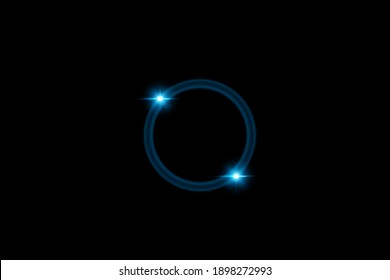 Abstract background, circle, neon lights, glow, portal, vector sphere. Blue, pink and glow rings. Ultraviolet circle light frame.