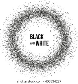 Abstract background circle shape for business presentations. Black and white dots, round template with empty space for your text. Vector.