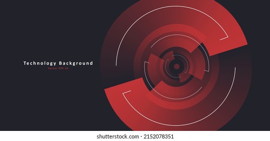 Abstract background with circle shape rotating and creating dynamic composition, red and black colors