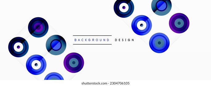Fondo abstracto con composición de cuadrícula simétrica de círculo. Patrón de círculo que crea sentido de movimiento. La cuadrícula agrega estructura y equilibrio a la composición, con un espaciado igual entre cada círculo