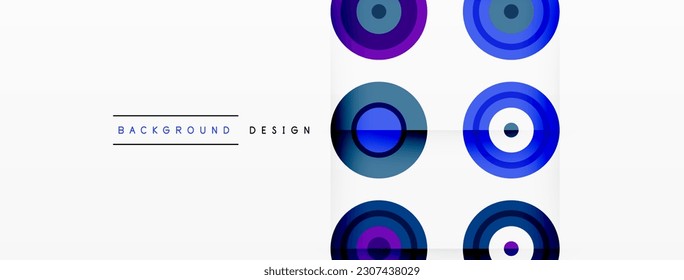 Fondo abstracto con composición de cuadrícula simétrica de círculo. Patrón de círculo que crea sentido de movimiento. La cuadrícula agrega estructura y equilibrio a la composición, con un espaciado igual entre cada círculo