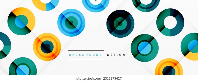 Abstract background with circle symmetric grid composition. Circle pattern creating sense of movement. Grid adds structure and balance to the composition, with equal spacing between each circle