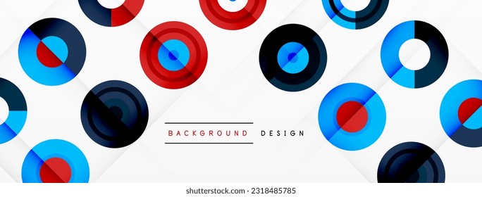 Abstract background with circle symmetric grid composition. Circle pattern creating sense of movement. Grid adds structure and balance to the composition, with equal spacing between each circle