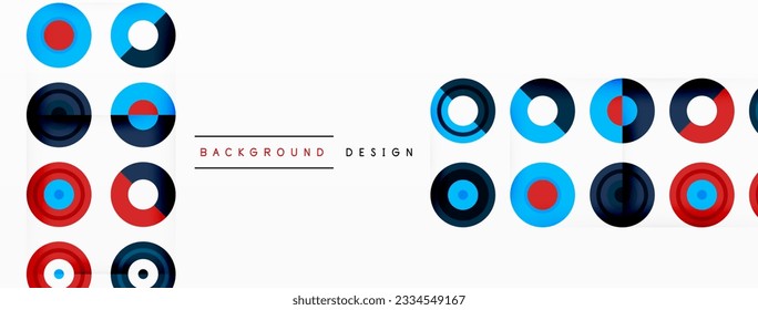 Abstract background with circle symmetric grid composition. Circle pattern creating sense of movement. Grid adds structure and balance to the composition, with equal spacing between each circle