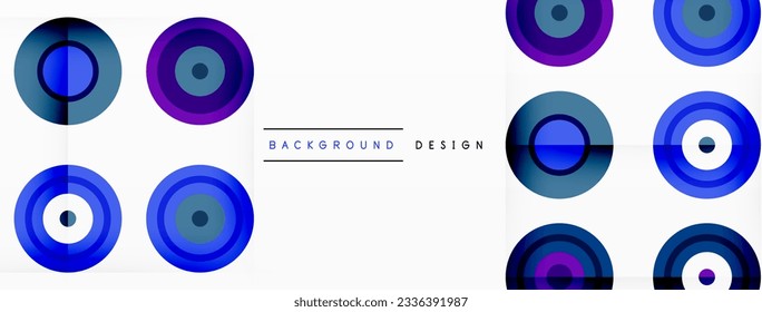 Fondo abstracto con composición de cuadrícula simétrica de círculo. Patrón de círculo que crea sentido de movimiento. La cuadrícula agrega estructura y equilibrio a la composición, con un espaciado igual entre cada círculo