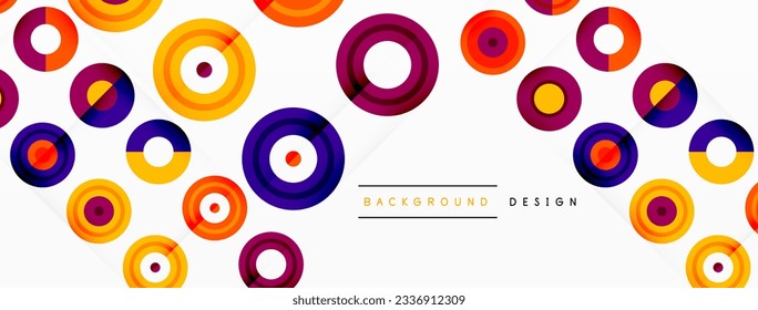 Abstract background with circle symmetric grid composition. Circle pattern creating sense of movement. Grid adds structure and balance to the composition, with equal spacing between each circle