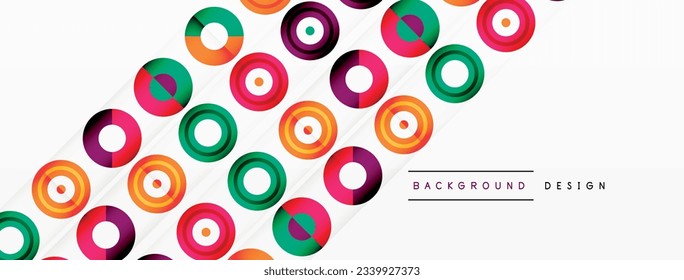 Abstract background with circle symmetric grid composition. Circle pattern creating sense of movement. Grid adds structure and balance to the composition, with equal spacing between each circle