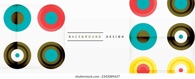 Abstract background with circle symmetric grid composition. Circle pattern creating sense of movement. Grid adds structure and balance to the composition, with equal spacing between each circle