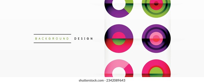 Abstract background with circle symmetric grid composition. Circle pattern creating sense of movement. Grid adds structure and balance to the composition, with equal spacing between each circle