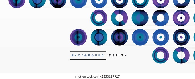 Abstract background with circle symmetric grid composition. Circle pattern creating sense of movement. Grid adds structure and balance to the composition, with equal spacing between each circle