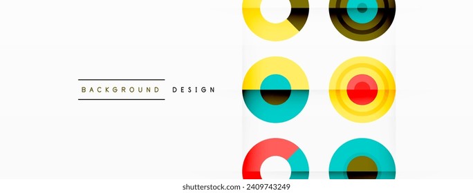 Abstract background with circle symmetric grid composition. Circle pattern creating sense of movement. Grid adds structure and balance to the composition, with equal spacing between each circle