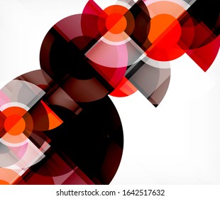 Abstract background, circle and triangle design round shapes overlapping each other. Geometric trendy template. Vector Illustration For Wallpaper, Banner, Background, Card, Book Illustration, landing