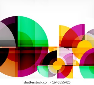 Abstract background, circle and triangle design round shapes overlapping each other. Geometric trendy template. Vector Illustration For Wallpaper, Banner, Background, Card, Book Illustration, landing