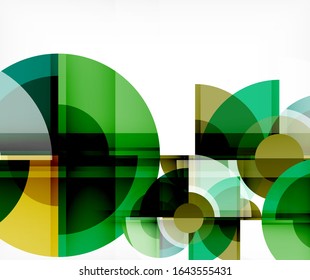 Abstract background, circle and triangle design round shapes overlapping each other. Geometric trendy template. Vector Illustration For Wallpaper, Banner, Background, Card, Book Illustration, landing