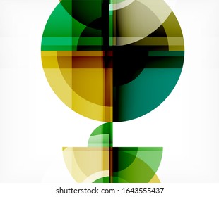 Abstract background, circle and triangle design round shapes overlapping each other. Geometric trendy template. Vector Illustration For Wallpaper, Banner, Background, Card, Book Illustration, landing