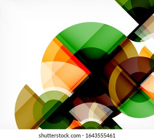 Abstract background, circle and triangle design round shapes overlapping each other. Geometric trendy template. Vector Illustration For Wallpaper, Banner, Background, Card, Book Illustration, landing