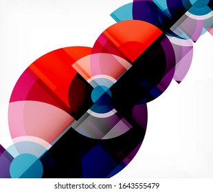 Abstract background, circle and triangle design round shapes overlapping each other. Geometric trendy template. Vector Illustration For Wallpaper, Banner, Background, Card, Book Illustration, landing