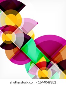 Abstract background, circle and triangle design round shapes overlapping each other. Geometric trendy template. Vector Illustration For Wallpaper, Banner, Background, Card, Book Illustration, landing