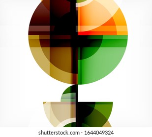 Abstract background, circle and triangle design round shapes overlapping each other. Geometric trendy template. Vector Illustration For Wallpaper, Banner, Background, Card, Book Illustration, landing