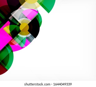 Abstract background, circle and triangle design round shapes overlapping each other. Geometric trendy template. Vector Illustration For Wallpaper, Banner, Background, Card, Book Illustration, landing
