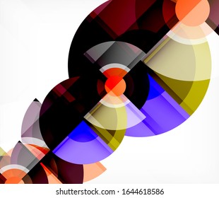 Abstract background, circle and triangle design round shapes overlapping each other. Geometric trendy template. Vector Illustration For Wallpaper, Banner, Background, Card, Book Illustration, landing
