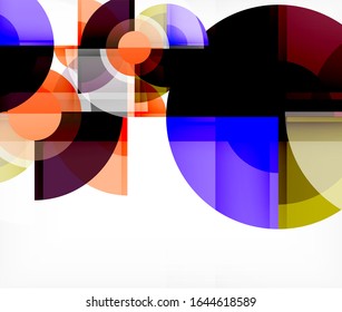 Abstract background, circle and triangle design round shapes overlapping each other. Geometric trendy template. Vector Illustration For Wallpaper, Banner, Background, Card, Book Illustration, landing