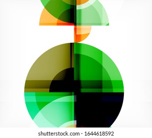 Las formas redondeadas de diseño de fondo abstracto, círculo y triángulo se superponen. Plantilla de moda geométrica. Ilustración De Vector Para Papel De Fondo, Banner, Fondo, Tarjeta, Ilustración De Libros, Desembarque