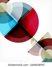 Abstract background, circle and triangle design round shapes overlapping each other. Geometric trendy template. Vector Illustration For Wallpaper, Banner, Background, Card, Book Illustration, landing