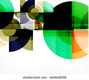 Abstract background, circle and triangle design round shapes overlapping each other. Geometric trendy template. Vector Illustration For Wallpaper, Banner, Background, Card, Book Illustration, landing