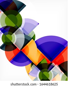Abstract background, circle and triangle design round shapes overlapping each other. Geometric trendy template. Vector Illustration For Wallpaper, Banner, Background, Card, Book Illustration, landing