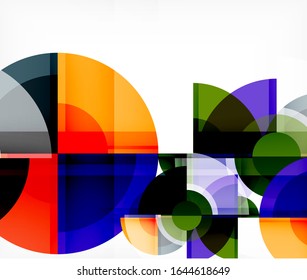 Abstract background, circle and triangle design round shapes overlapping each other. Geometric trendy template. Vector Illustration For Wallpaper, Banner, Background, Card, Book Illustration, landing