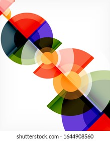 Abstract background, circle and triangle design round shapes overlapping each other. Geometric trendy template. Vector Illustration For Wallpaper, Banner, Background, Card, Book Illustration, landing