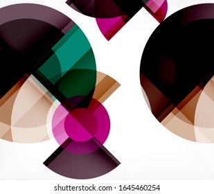 Abstract background, circle and triangle design round shapes overlapping each other. Geometric trendy template. Vector Illustration For Wallpaper, Banner, Background, Card, Book Illustration, landing
