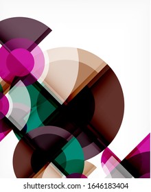 Abstract background, circle and triangle design round shapes overlapping each other. Geometric trendy template. Vector Illustration For Wallpaper, Banner, Background, Card, Book Illustration, landing