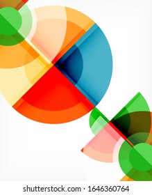 Abstract background, circle and triangle design round shapes overlapping each other. Geometric trendy template. Vector Illustration For Wallpaper, Banner, Background, Card, Book Illustration, landing