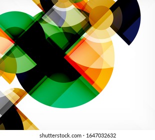 Abstract background, circle and triangle design round shapes overlapping each other. Geometric trendy template. Vector Illustration For Wallpaper, Banner, Background, Card, Book Illustration, landing