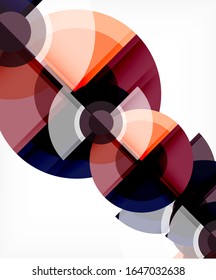 Abstract background, circle and triangle design round shapes overlapping each other. Geometric trendy template. Vector Illustration For Wallpaper, Banner, Background, Card, Book Illustration, landing
