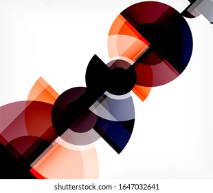 Abstract background, circle and triangle design round shapes overlapping each other. Geometric trendy template. Vector Illustration For Wallpaper, Banner, Background, Card, Book Illustration, landing