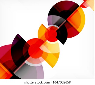 Las formas redondeadas de diseño de fondo abstracto, círculo y triángulo se superponen. Plantilla de moda geométrica. Ilustración De Vector Para Papel De Fondo, Banner, Fondo, Tarjeta, Ilustración De Libros, Desembarque