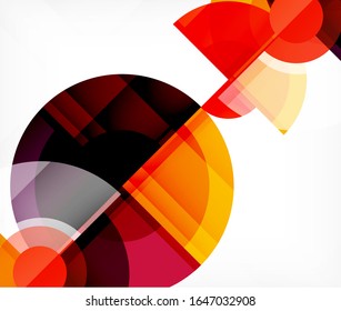 Abstract background, circle and triangle design round shapes overlapping each other. Geometric trendy template. Vector Illustration For Wallpaper, Banner, Background, Card, Book Illustration, landing