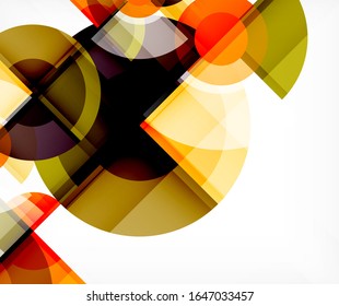Abstract background, circle and triangle design round shapes overlapping each other. Geometric trendy template. Vector Illustration For Wallpaper, Banner, Background, Card, Book Illustration, landing