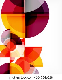 Abstract background, circle and triangle design round shapes overlapping each other. Geometric trendy template. Vector Illustration For Wallpaper, Banner, Background, Card, Book Illustration, landing