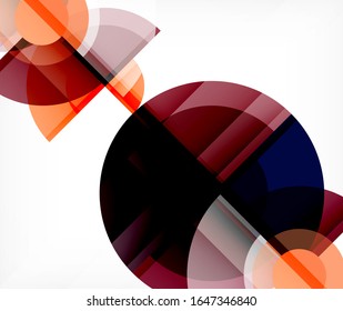 Abstract background, circle and triangle design round shapes overlapping each other. Geometric trendy template. Vector Illustration For Wallpaper, Banner, Background, Card, Book Illustration, landing